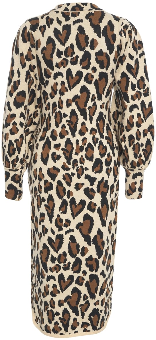 FARM Rio Midi dress with animal print Beige