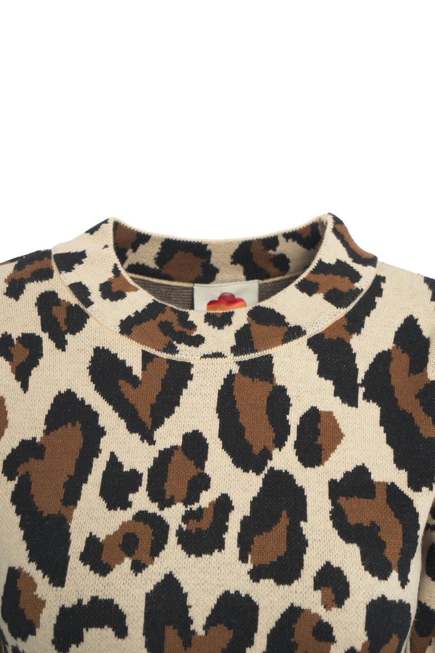 FARM Rio Midi dress with animal print Beige