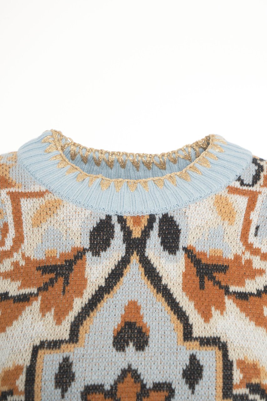 FARM Rio Sweater with pattern Blauw