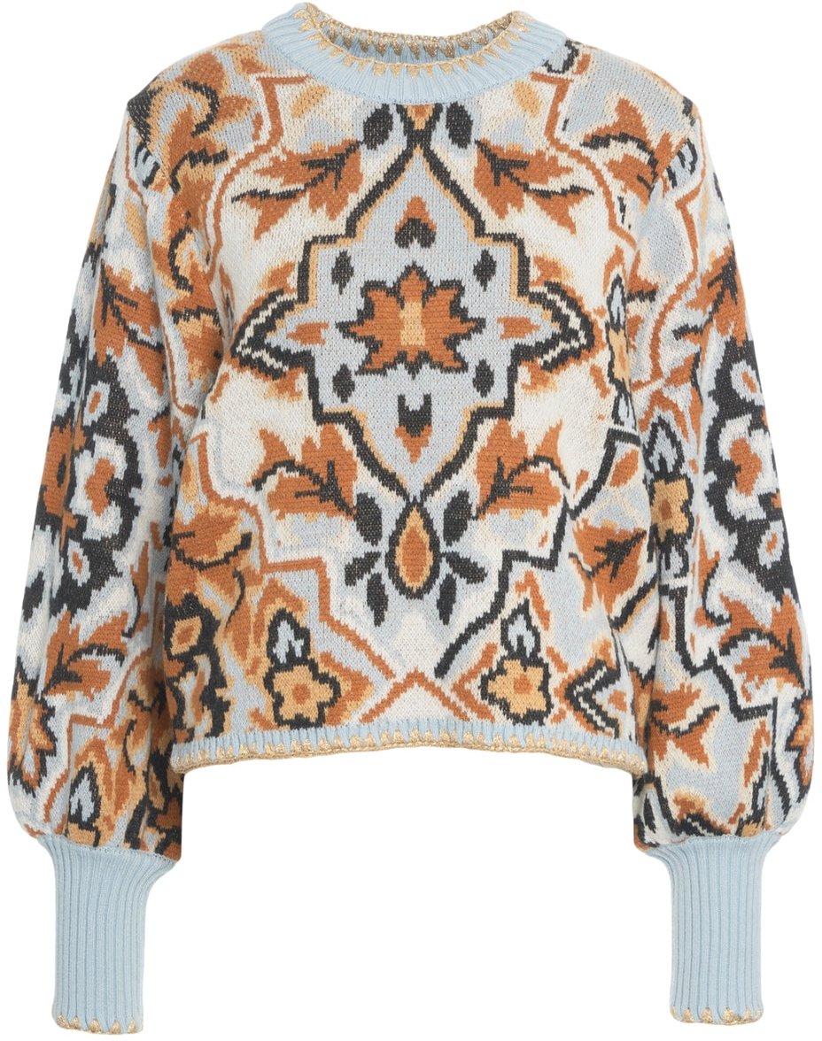 FARM Rio Sweater with pattern Blauw