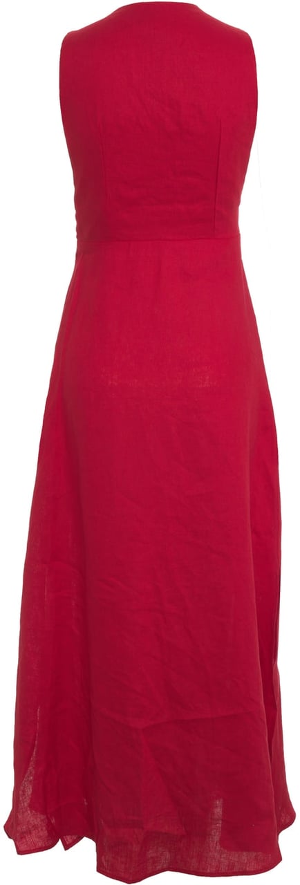 FARM Rio Linen midi dress Rood