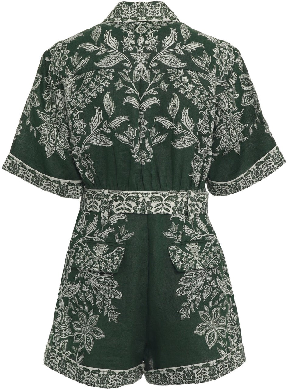 FARM Rio Linen jumpsuit Groen