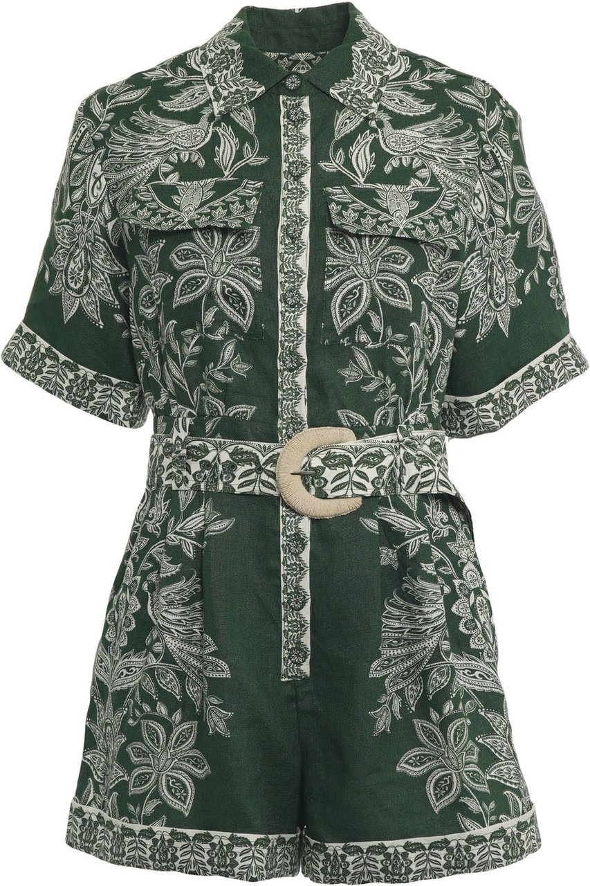 FARM Rio Linen jumpsuit Groen