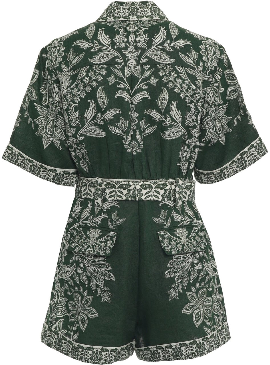 FARM Rio Linen jumpsuit Groen