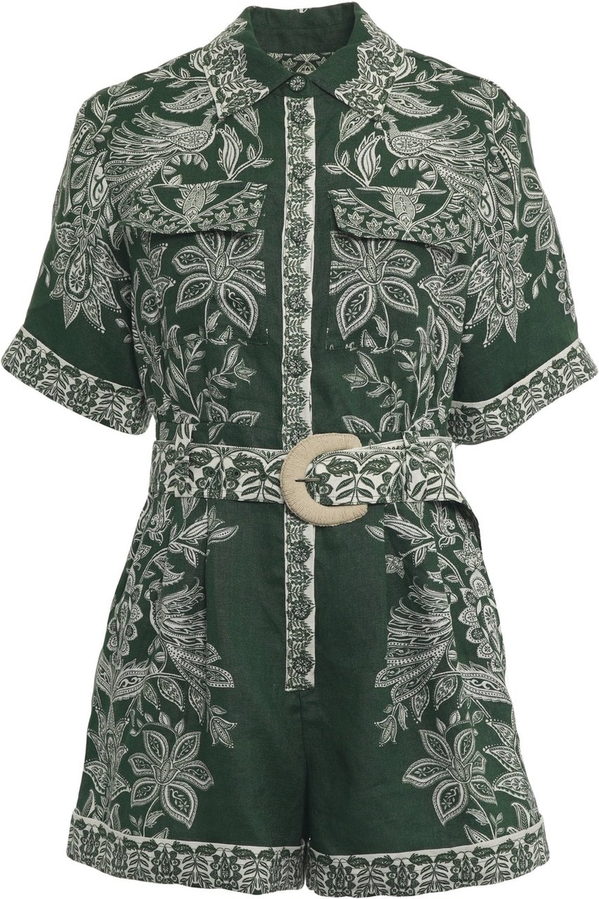 FARM Rio Linen jumpsuit Groen