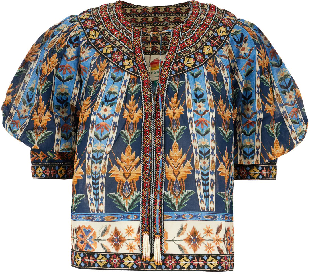 Farm Rio Printed cotton blouse Divers