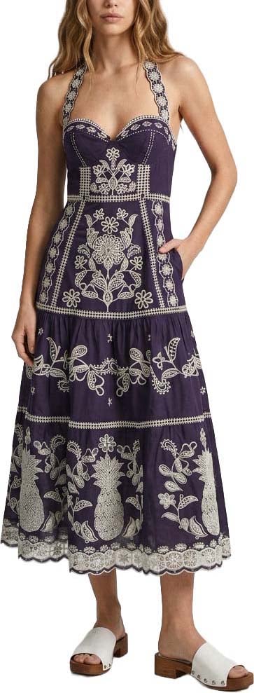 FARM Rio Cotton midi dress Blauw