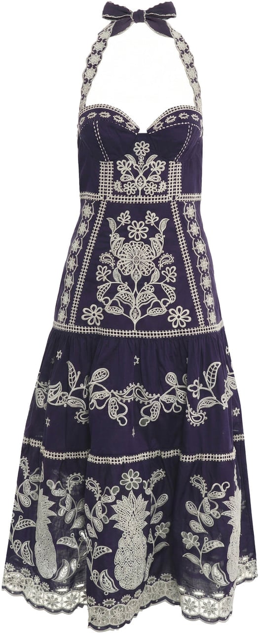 FARM Rio Cotton midi dress Blauw