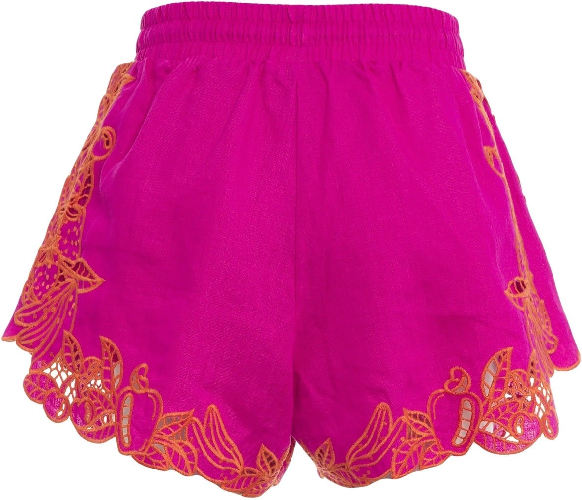 FARM Rio Linen shorts with embroidery Roze