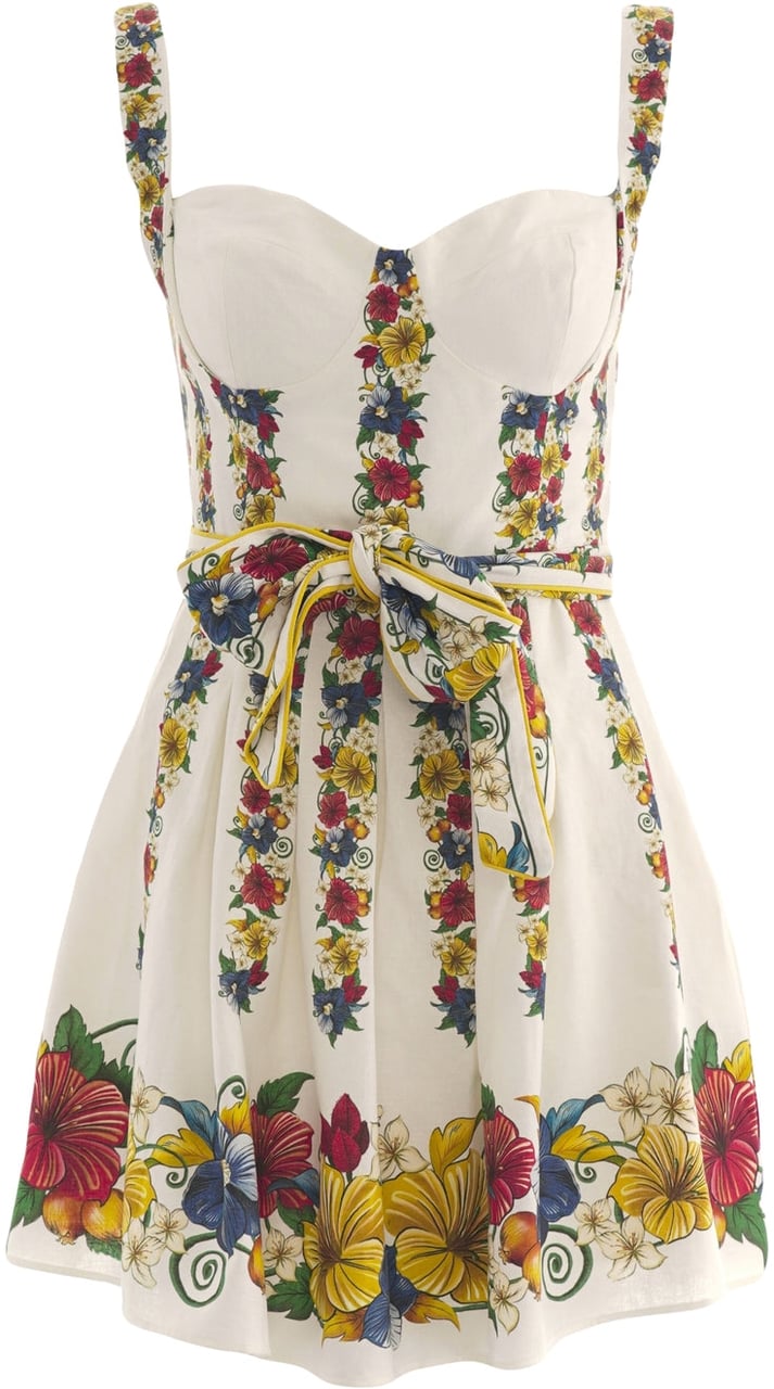 FARM Rio Linen blend mini dress Wit