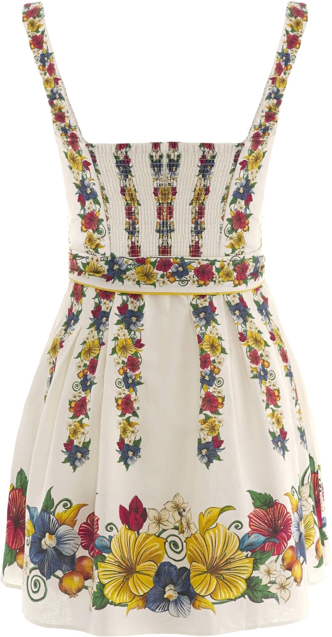 FARM Rio Linen blend mini dress Wit