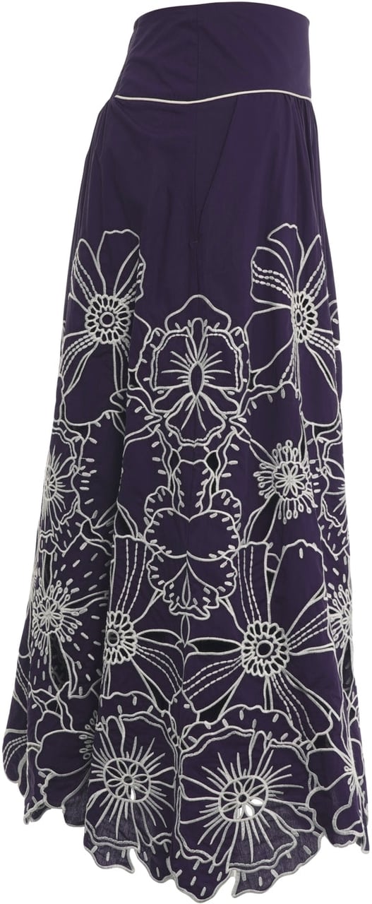 FARM Rio Cotton skirt with embroidery Blauw