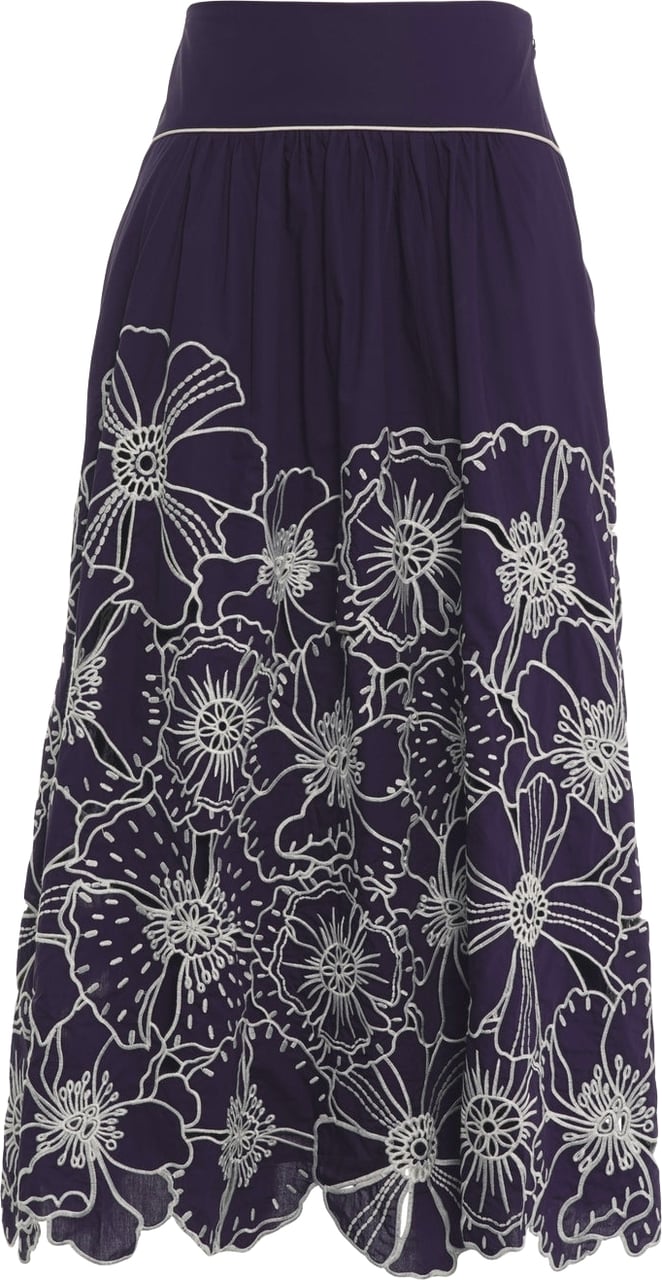 FARM Rio Cotton skirt with embroidery Blauw