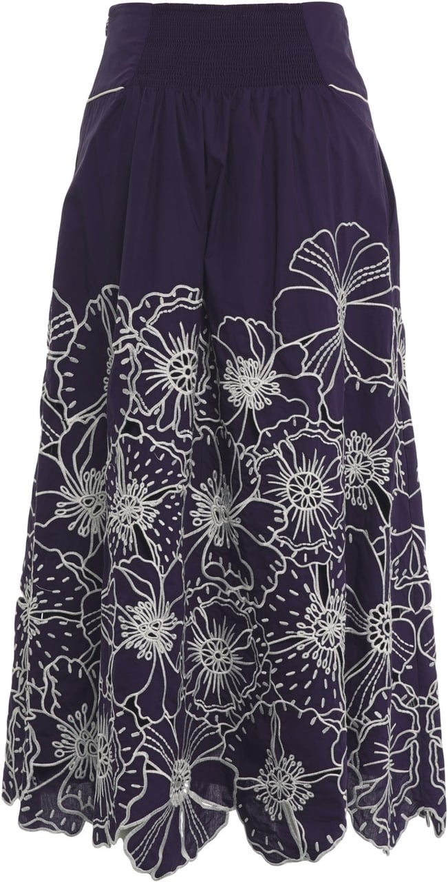 FARM Rio Cotton skirt with embroidery Blauw