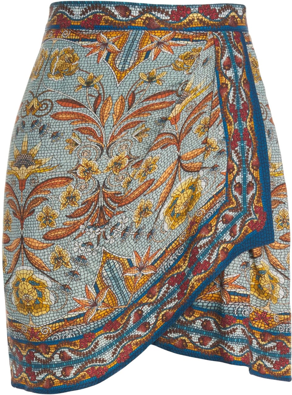 FARM Rio Mini skirt with floral pattern Blauw
