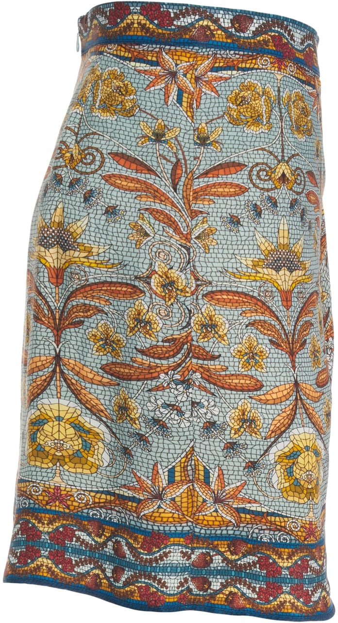 FARM Rio Mini skirt with floral pattern Blauw