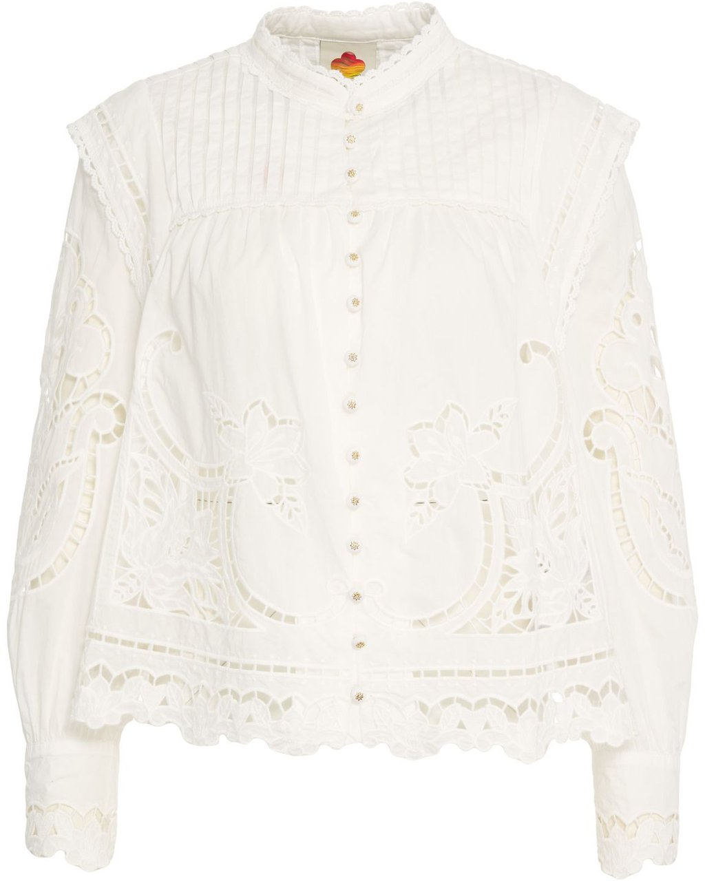 FARM Rio Blouse with eyelet pattern Wit