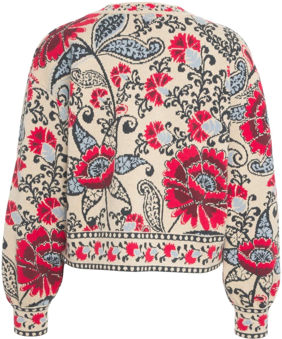 FARM Rio Cardigan with floral pattern Beige