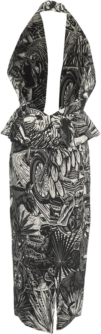 FARM Rio Linen blend maxi dress Zwart