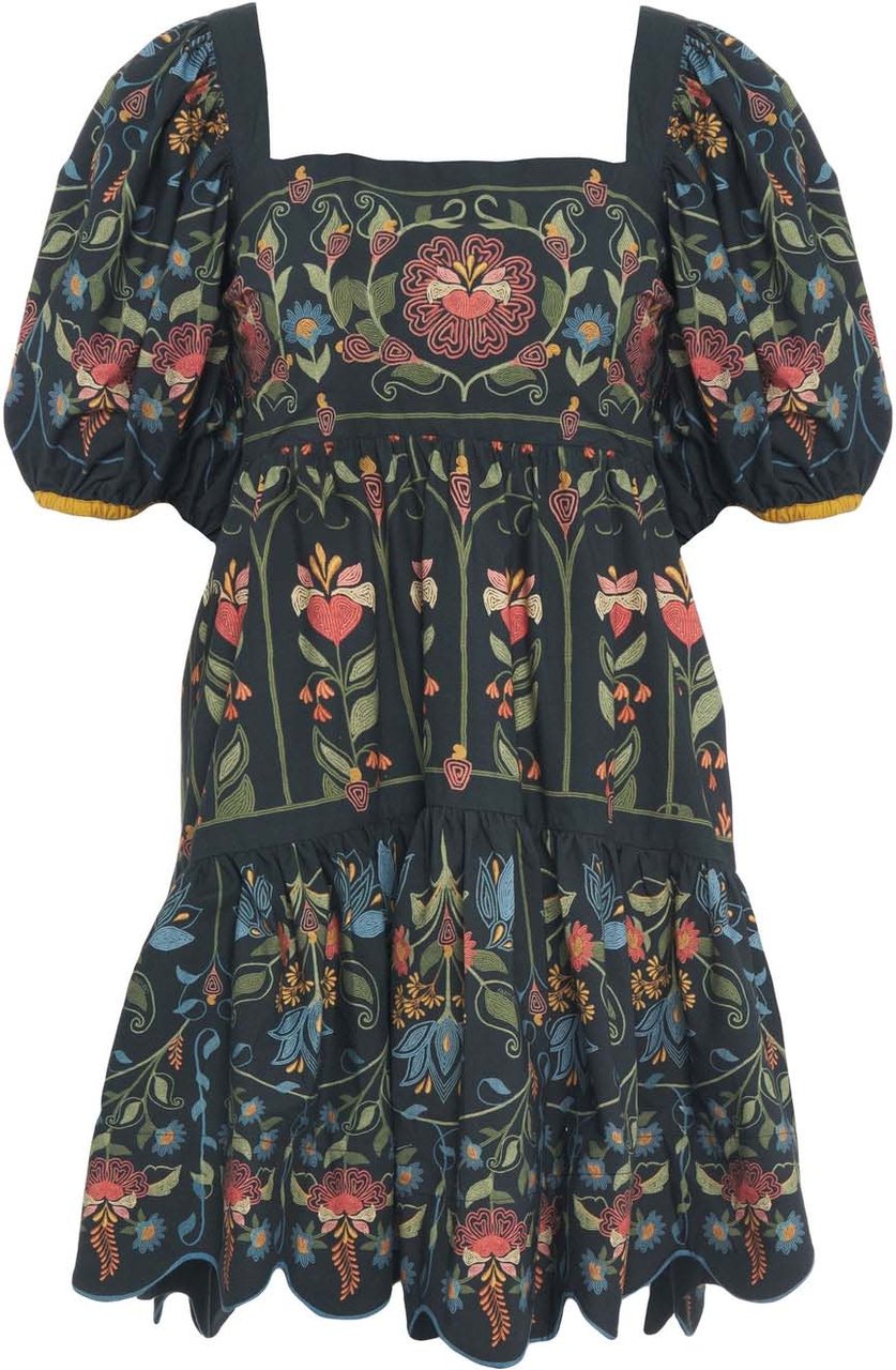 FARM Rio Mini dress with floral pattern Blauw