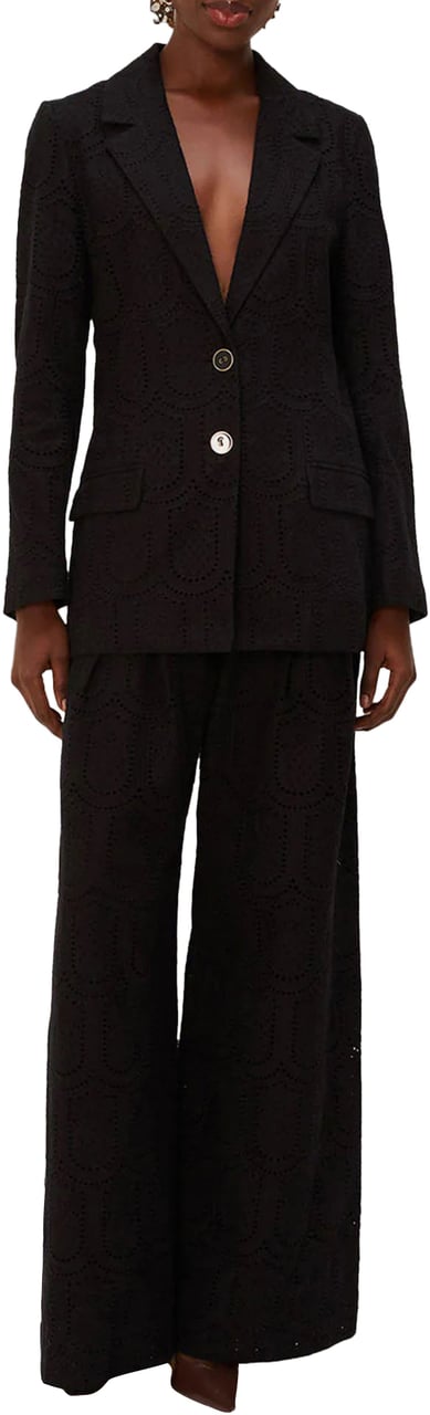 FARM Rio BLACK EYELET SINGLE BREASTED BLAZER Zwart