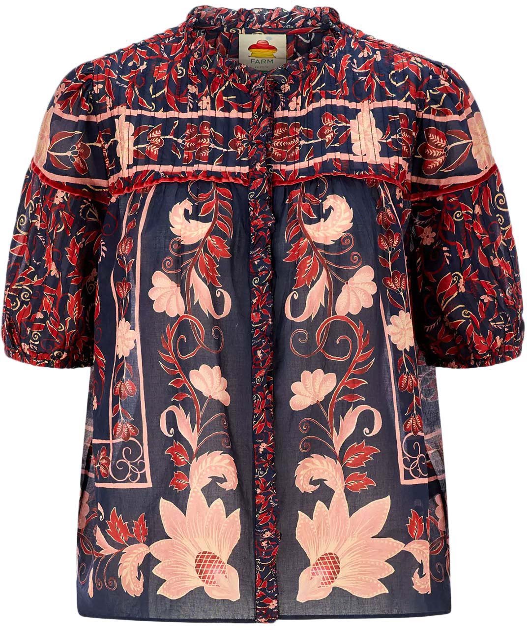 FARM Rio BOHO FLORAL SCARF BLOUSE Blauw