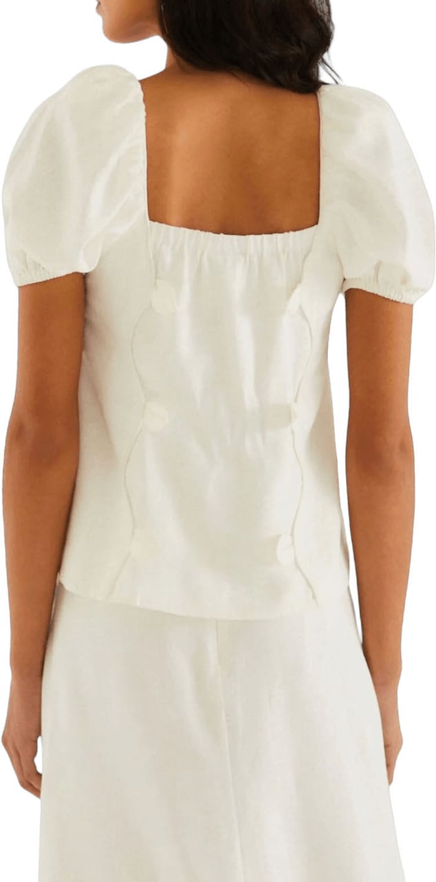 FARM Rio RICHELIEU SLEEVELESS MIDI DRESS Wit