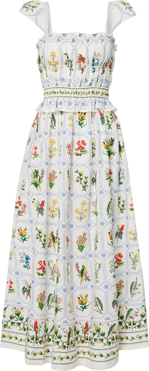 FARM Rio TROPICAL PORCELAIN MAXI DRESS Wit