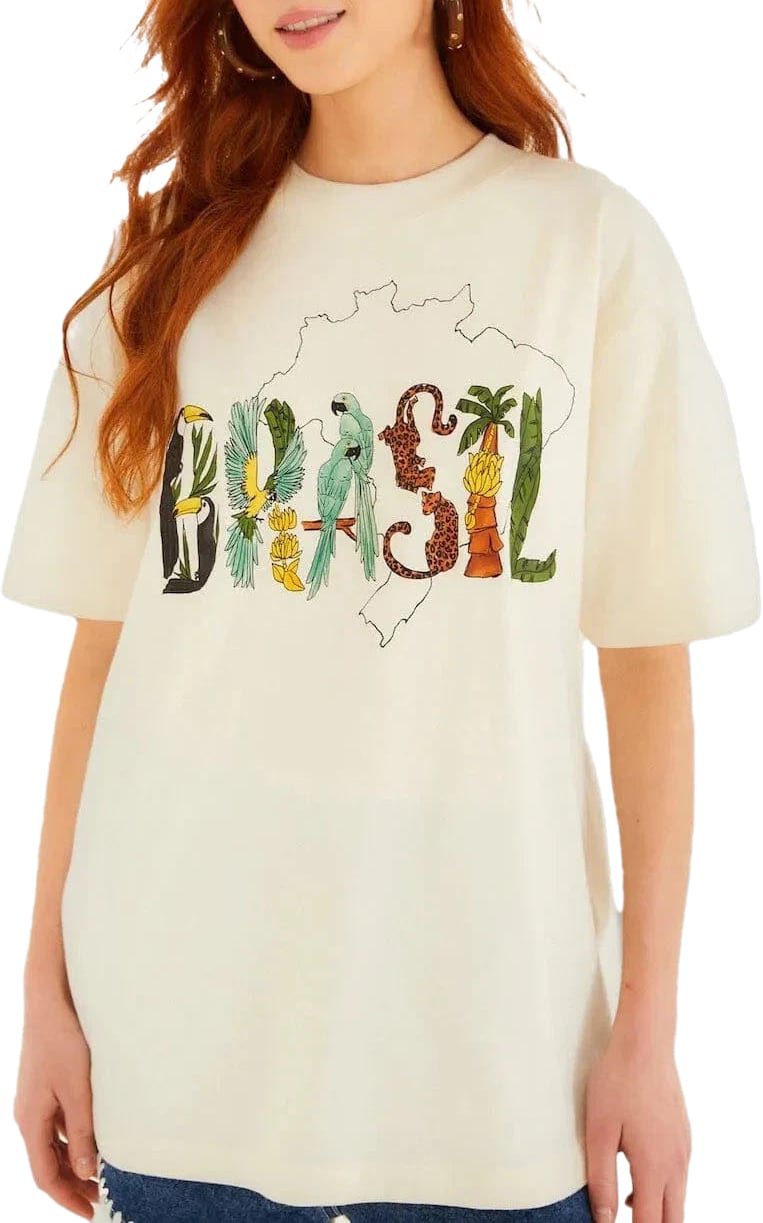 FARM Rio BRASIL RELAXED T-SHIRT Wit