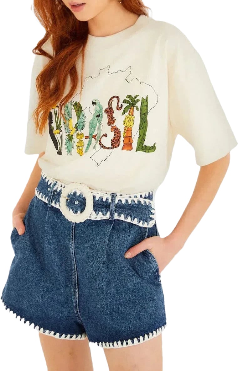 FARM Rio BRASIL RELAXED T-SHIRT Wit