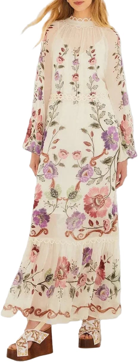 FARM Rio ROCOCO BLOEMEN MAXIJURK Wit