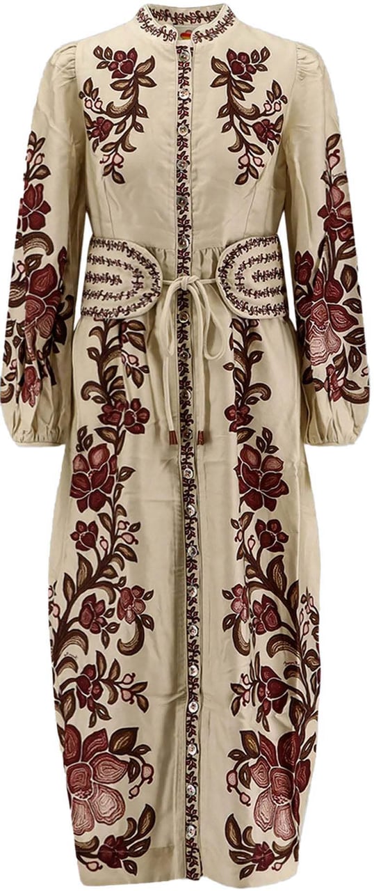 FARM Rio RENATA FLORAL MIDI DRESS Wit