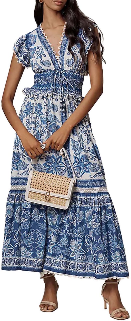 FARM Rio SHELL GARDEN MAXI DRESS Blauw