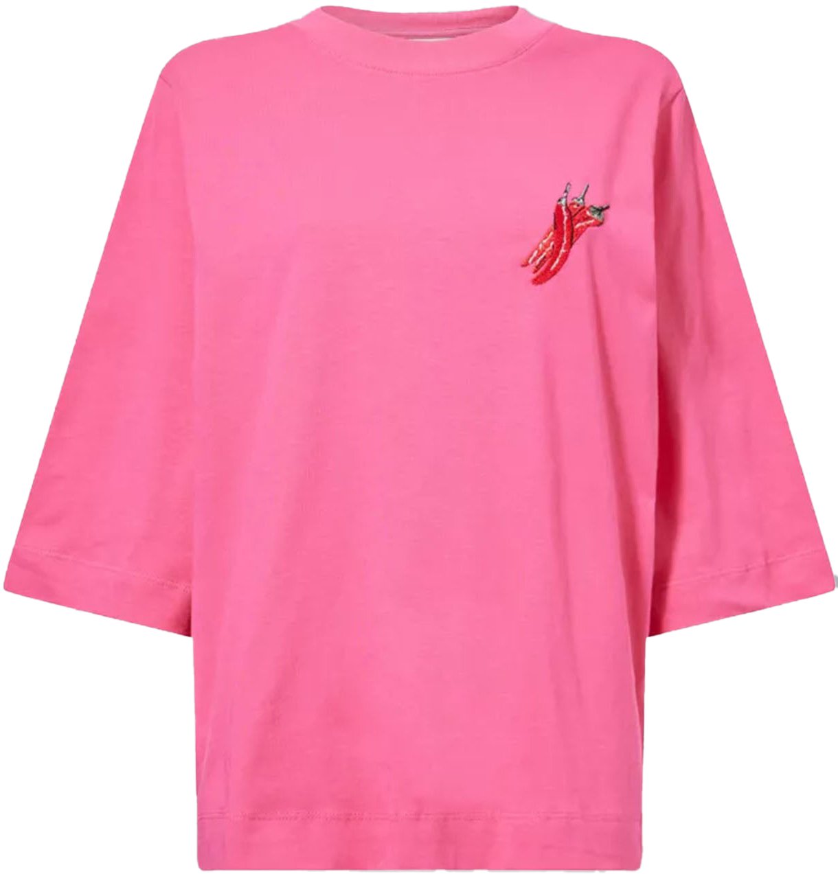 FARM Rio SPICY PEPPER PRINT RELAXED T-SHIRT Roze
