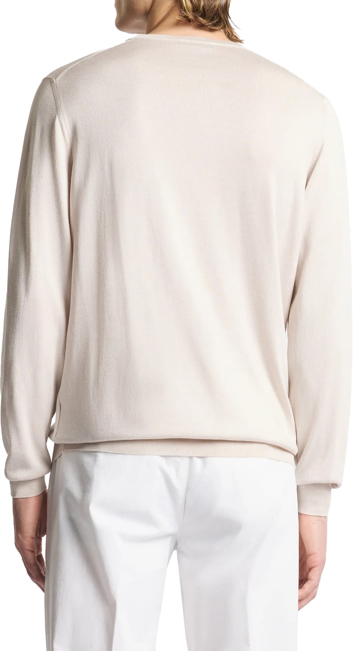 Fay Crew Neck Knitwear in Stucco Tone Wit