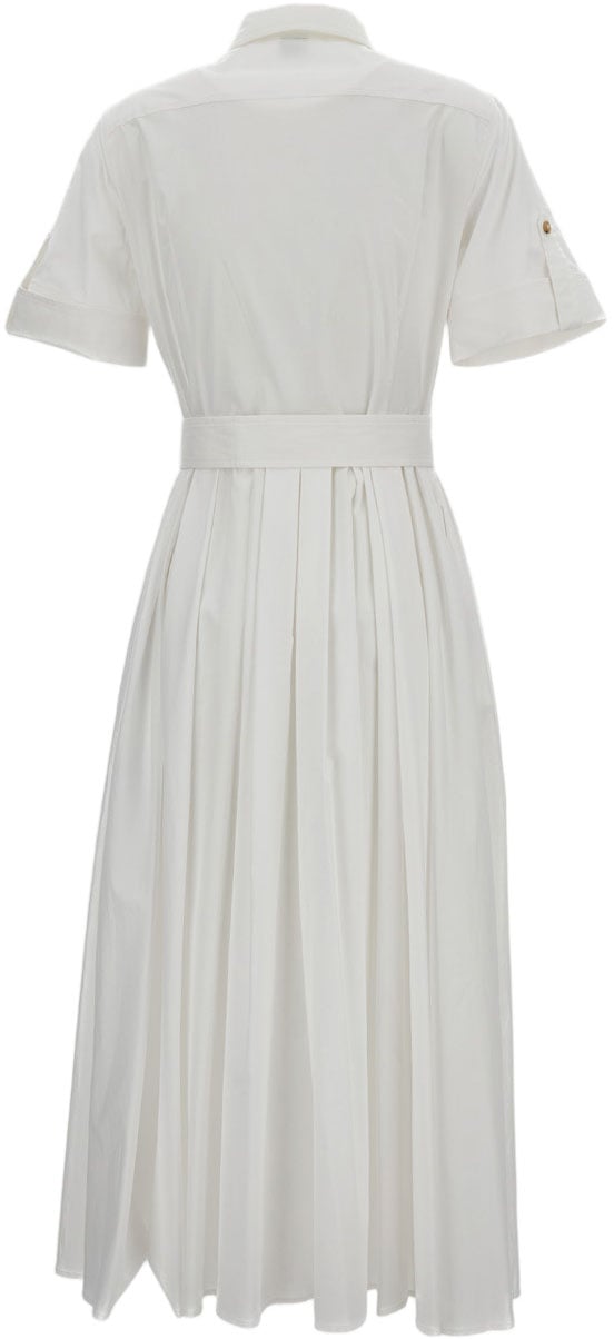 Fay Short-Sleeved Cotton Midi Dress with Classic Shirt Collar Wit