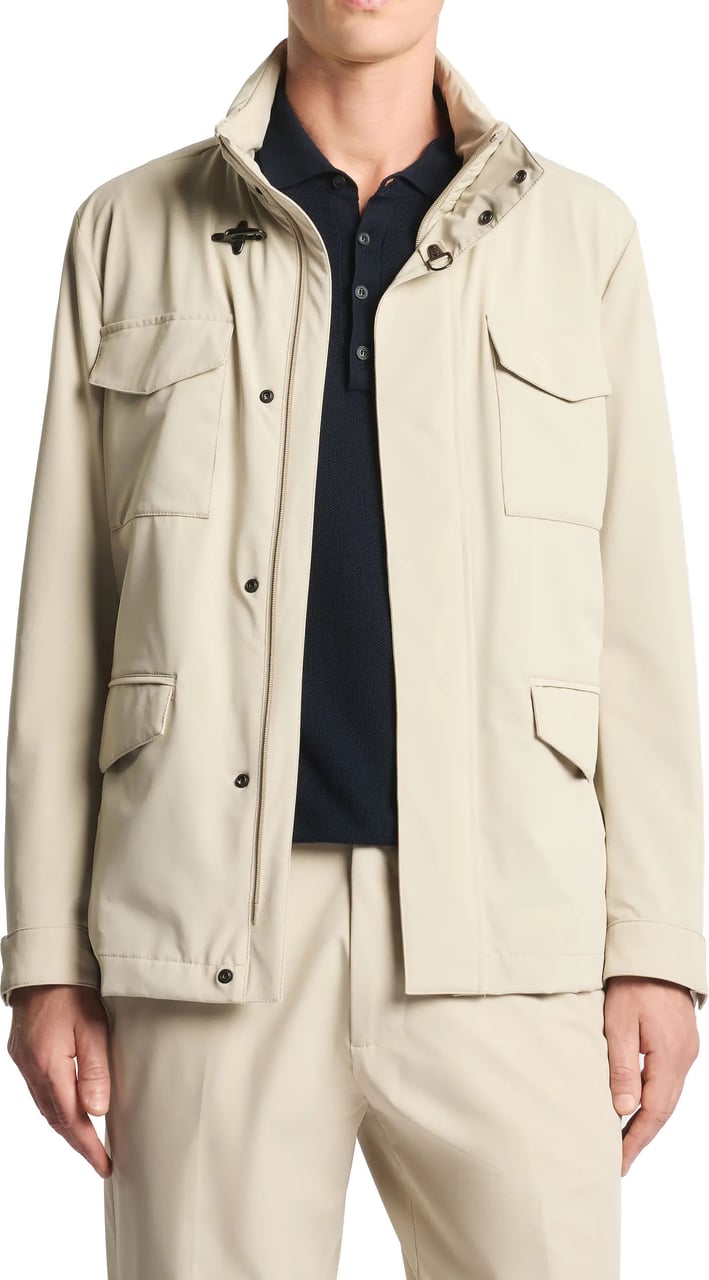 Fay Medium Tan Field Stretch Utility Jacket Neutraal