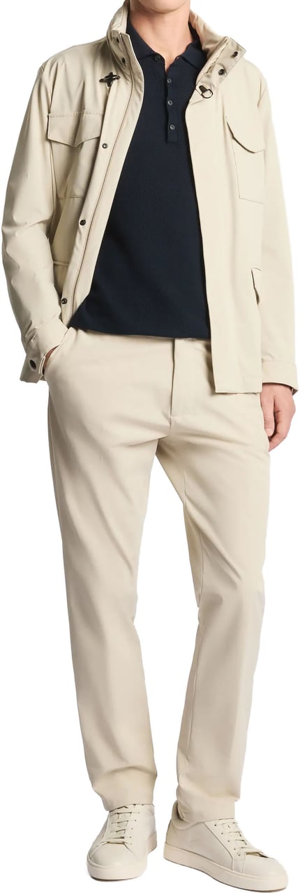 Fay Medium Tan Field Stretch Utility Jacket Neutraal