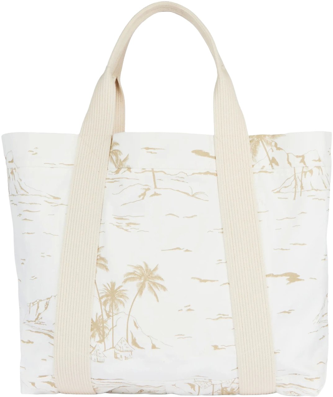 Fay Tropical Print Cotton Blend Tote Bag Wit