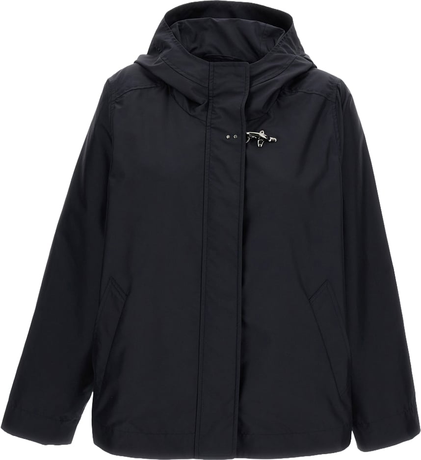 Fay Water-Repellent Technical Poplin Short Parka Zwart