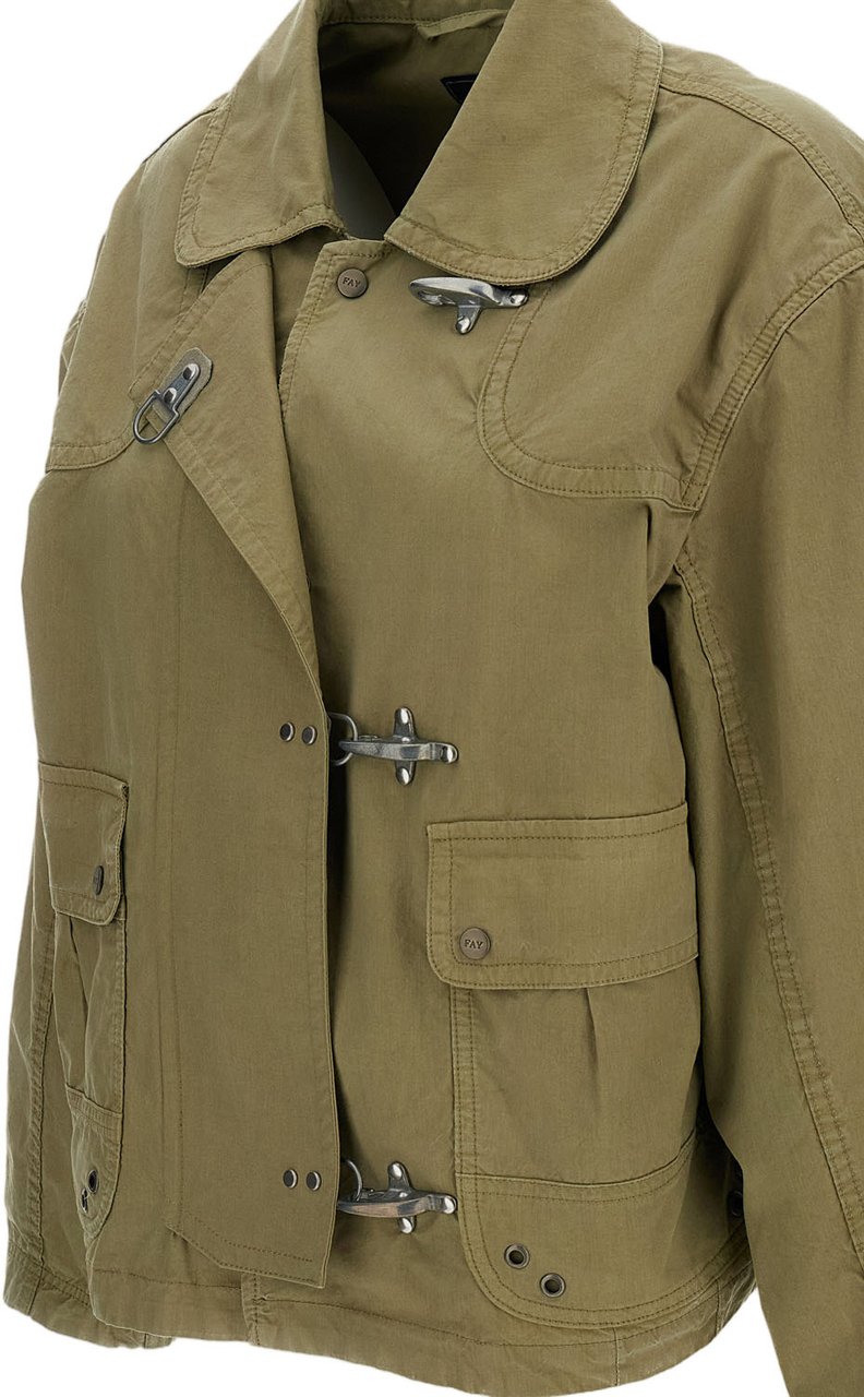 Fay 3 Ganci Cotton Canvas Jacket Groen