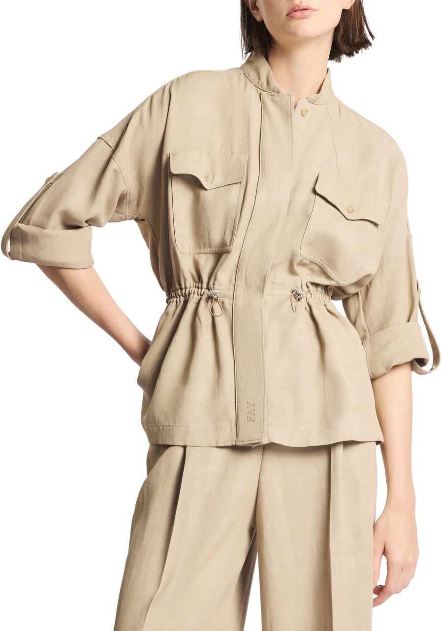 Fay Shirts Corda Scuro Beige