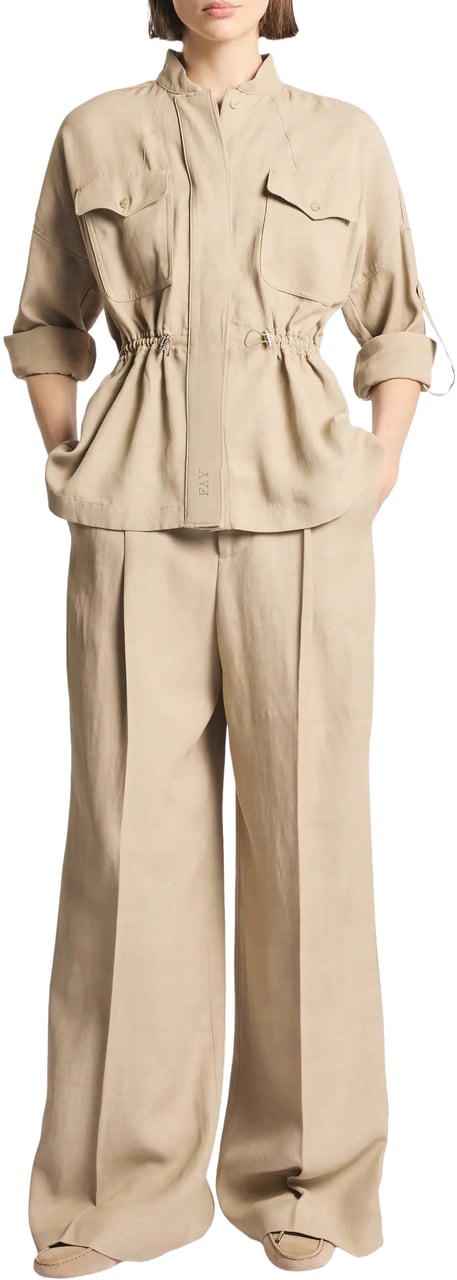 Fay Shirts Corda Scuro Beige