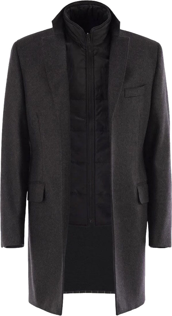 Fay Easy Double-Breasted Coat Zwart