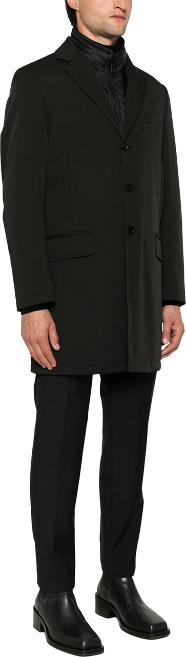 Fay Tailored Double Coat Removable Padded Gilet Zwart