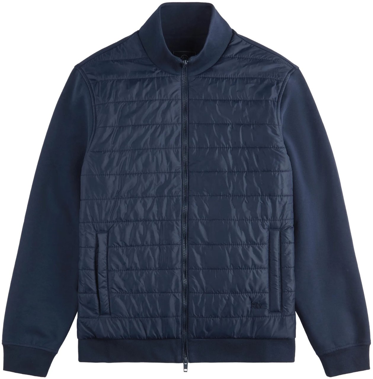 Fay Quilted Front Panel Smooth Fabric Jacket Blauw