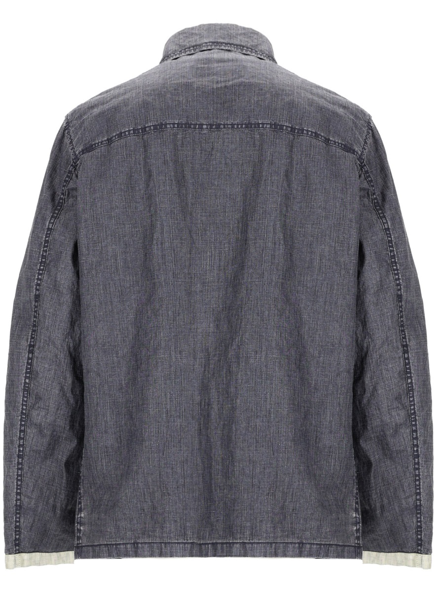 Fay 4 Hooks Linen Asymmetrical Jacket Grijs