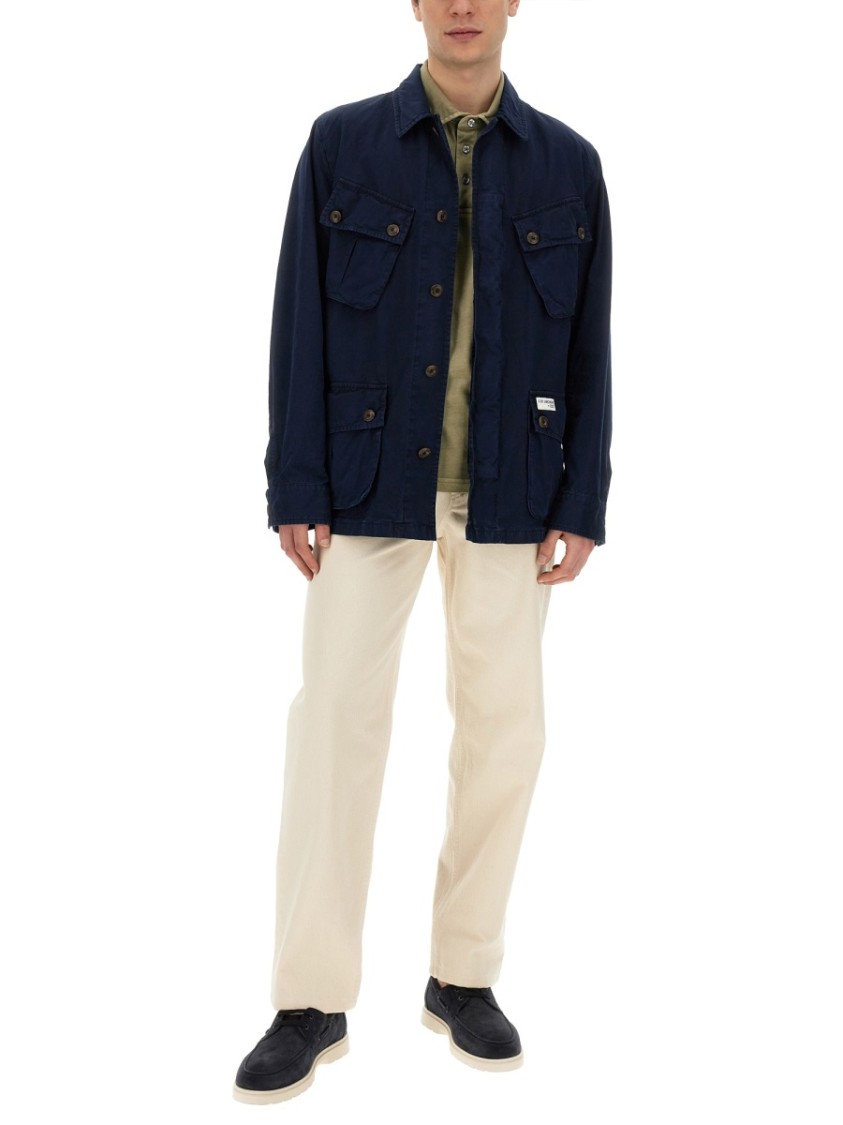 Fay Relaxed Fit Cotton Jacket Blauw