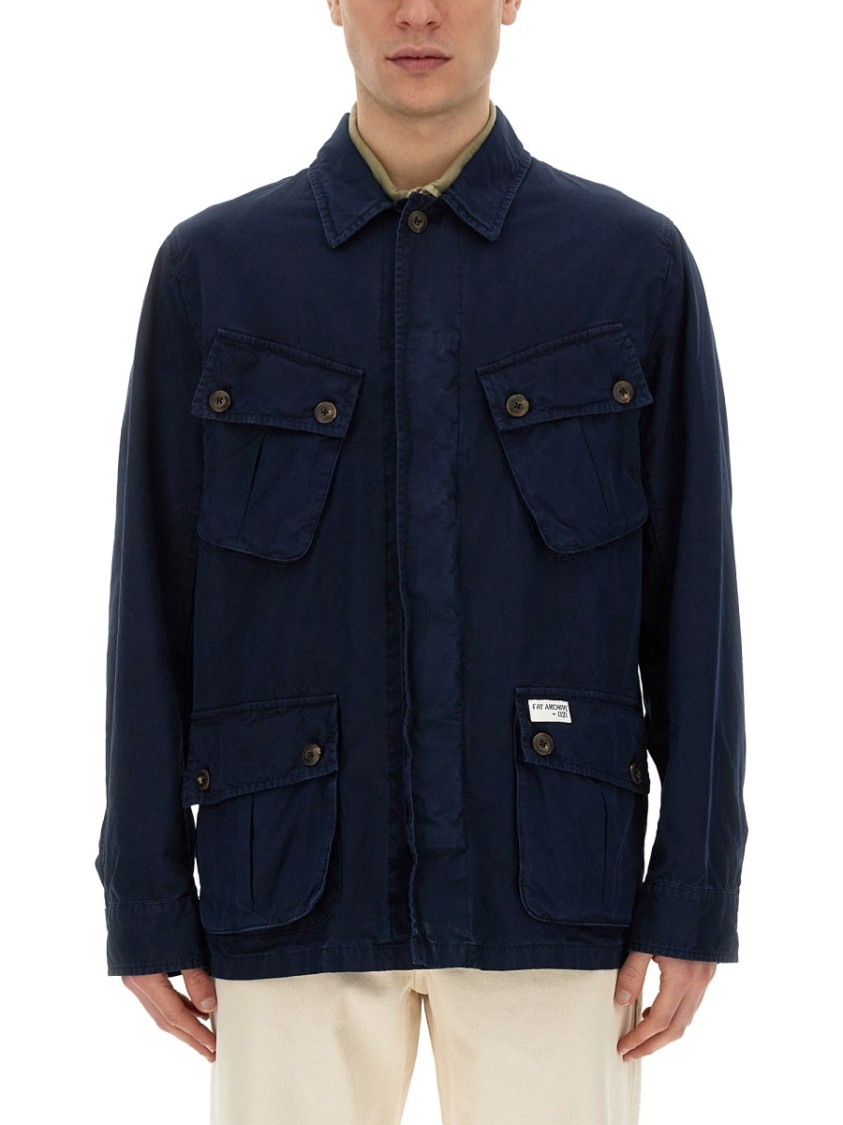 Fay Relaxed Fit Cotton Jacket Blauw