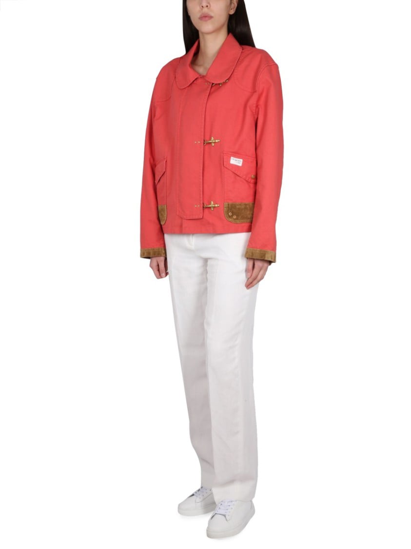 Fay 3 Hooks Caban Jacket Roze